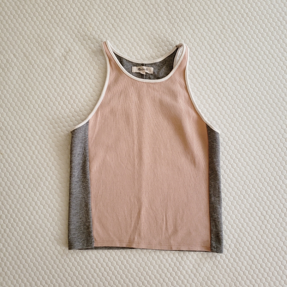 Madewell offline tank top color block pink XS